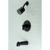 Kingston Brass KB6690NDL Tub and Shower Faucet, Matte Black KB6690NDL